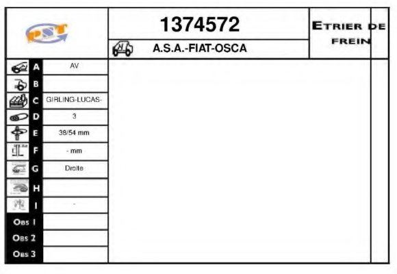 SNRA 1374572 Brake Caliper